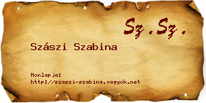 Szászi Szabina névjegykártya