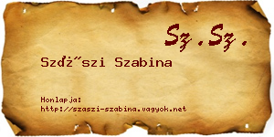 Szászi Szabina névjegykártya