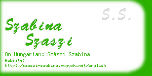 szabina szaszi business card